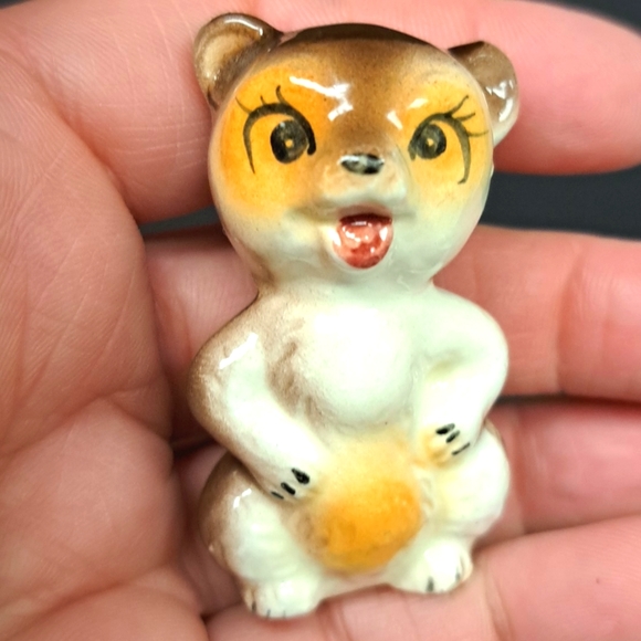 Vintage Napcoware anthropomorphic ceramic miniature bear  figure marked Japan - Picture 2 of 6
